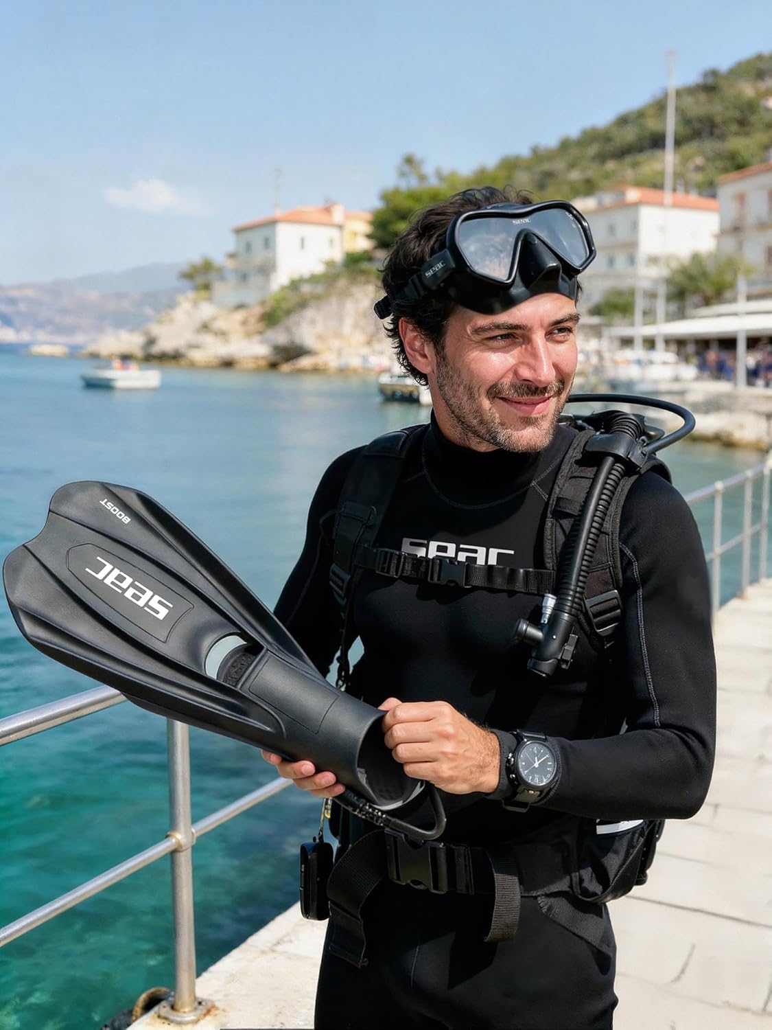 Thumbnail 5 de SEAC Pura Maschera Subacquea Monolente Frameless in Silicone: antifog low volume con fibbia 3D