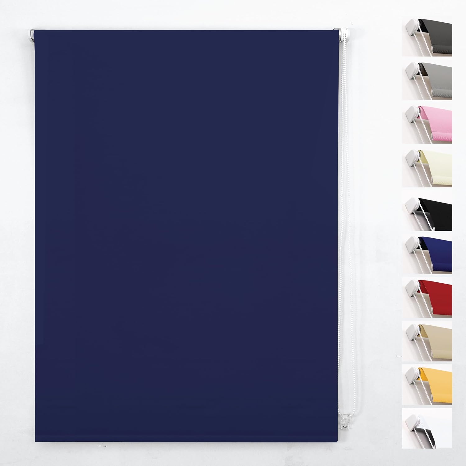 Detalle de FUNKY GADGETS Blackout Roller Blinds, Navy (90cm Wide x 165cm Drop)