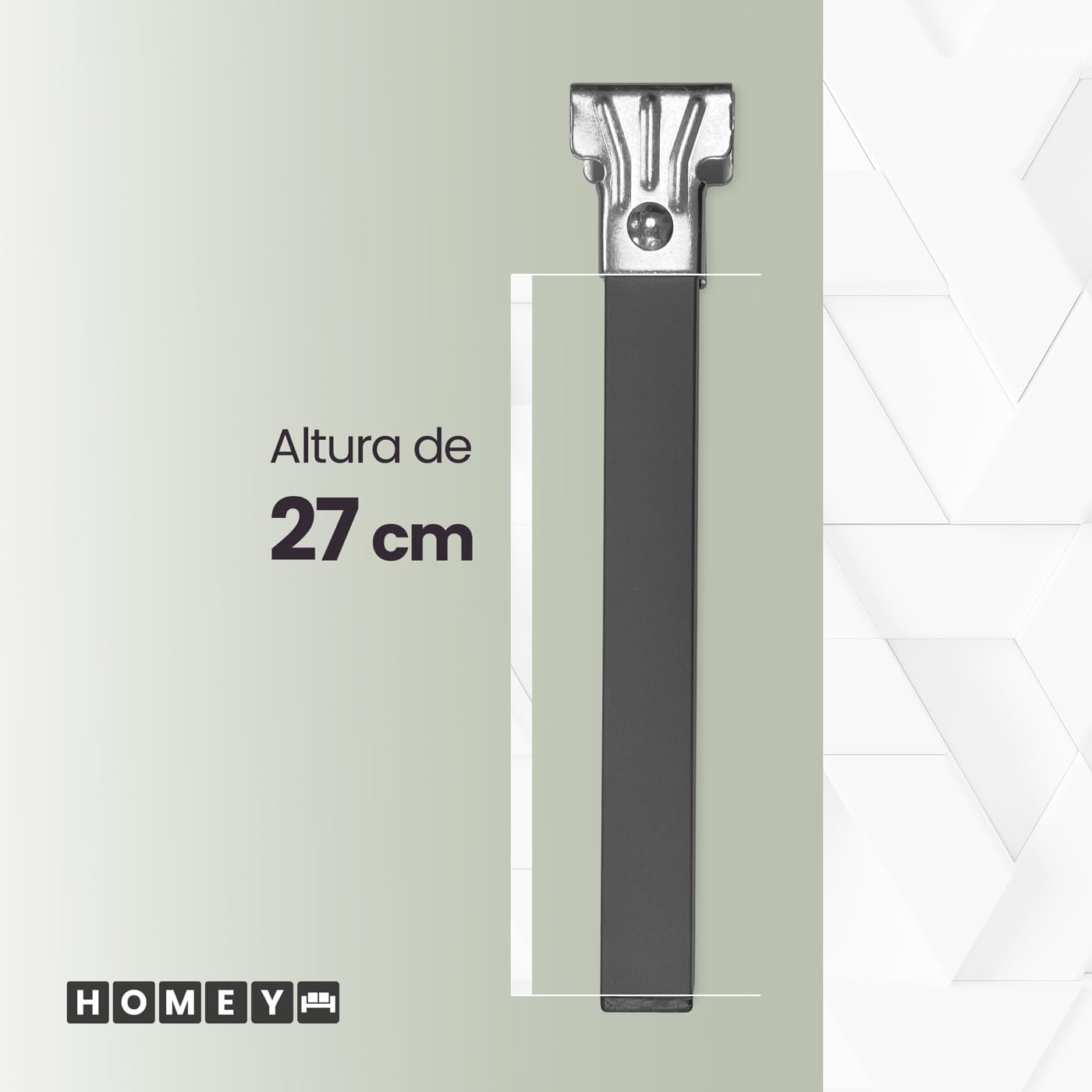 Detalle 2 de Homey - Patas cuadradas con abrazadera para somier 30x30mm