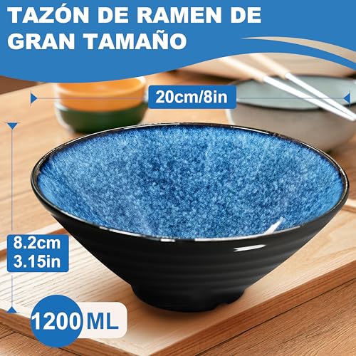 Thumbnail 2 de Ensemble de 4 bols ramen 8 pouces céramique ⚙