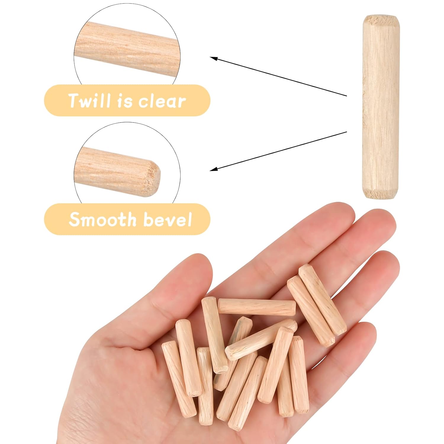 Thumbnail 2 de 200PCS Wooden Dowel Pins (Hardwood) 8mm x 40mm for furniture woodwork