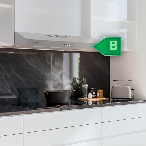 Detalle de Cecotec Cappa Bolero Flux CM 602200 Inox B – 60 cm: potenza e design minimalista per la cucina