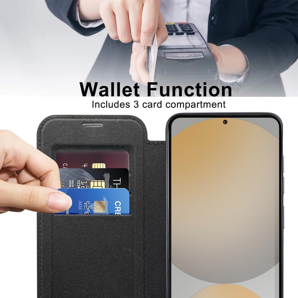 Detalle 2 de Asdsinfor Magnetic Flip Wallet Case for Galaxy S24 FE