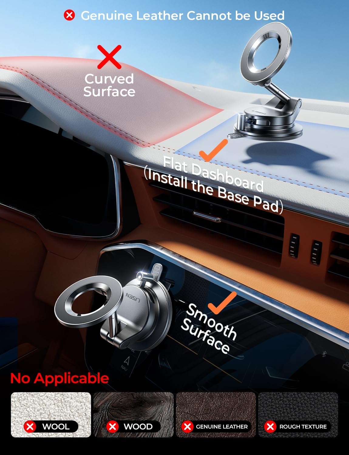 Thumbnail 5 de LISEN Magsafe Car Mount magnetic phone holder