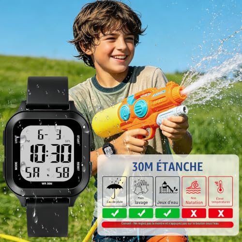 Detalle de Ayybboo Montre Enfant Garçons Filles 7-18 ans – Multifunctions et Étanche