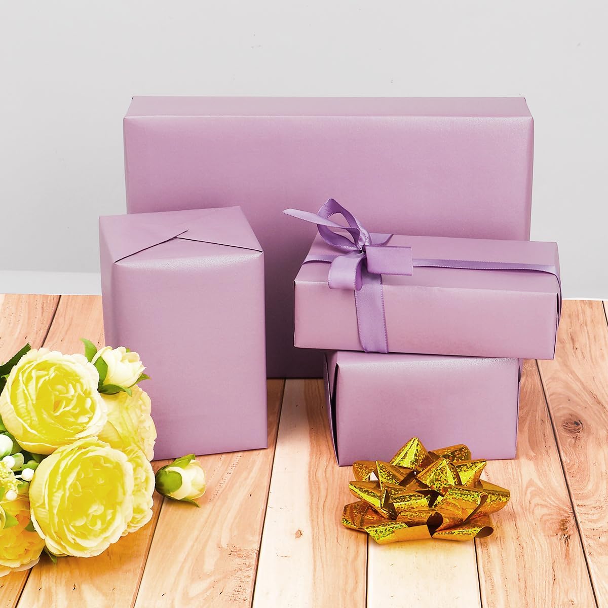 Thumbnail 4 de HJIJIAY Purple Wrapping Paper Roll (43cm x 10m) with Pearly Lustre finish