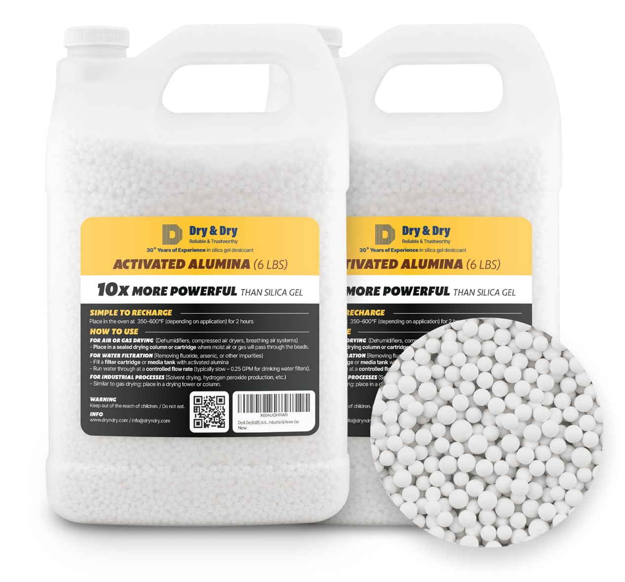 Detalle de Dry & Dry ALUMINA-1.5 LBS 活性アルミナ乾燥剤ビーズ、再生可能・3~5mm