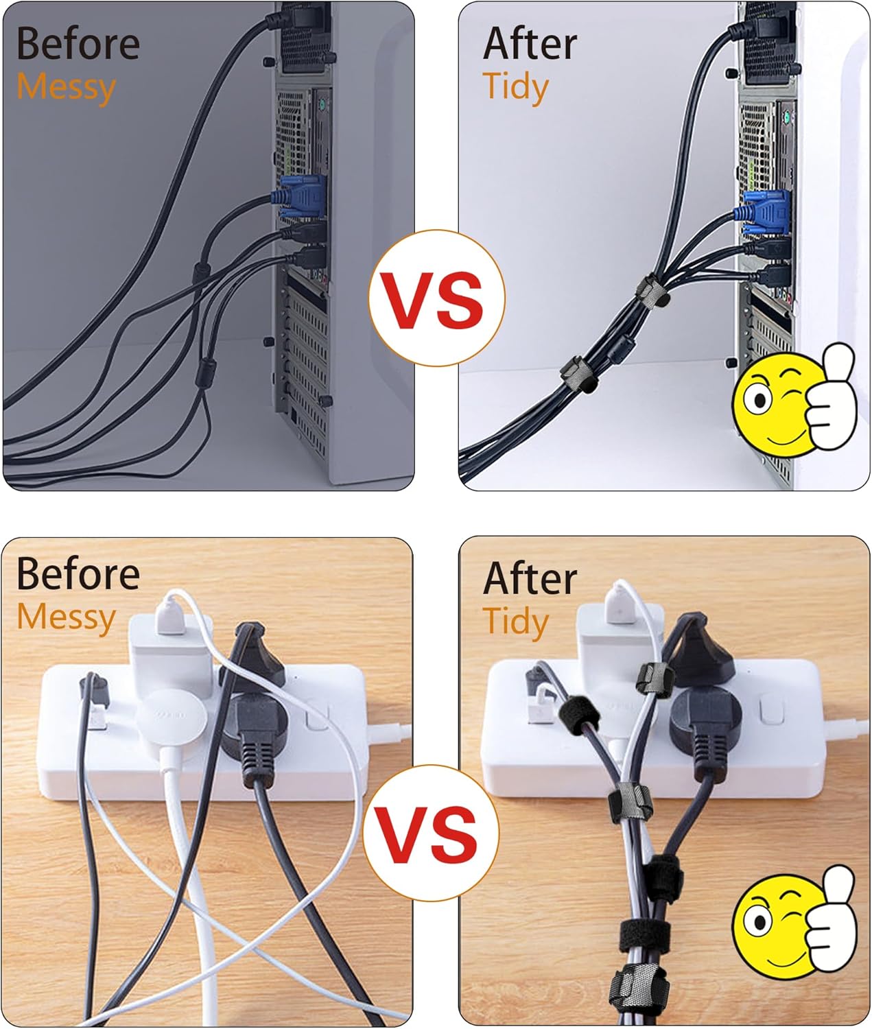 Thumbnail 5 de Rhimooay Klettkabelbinder 100 Stück 🔗