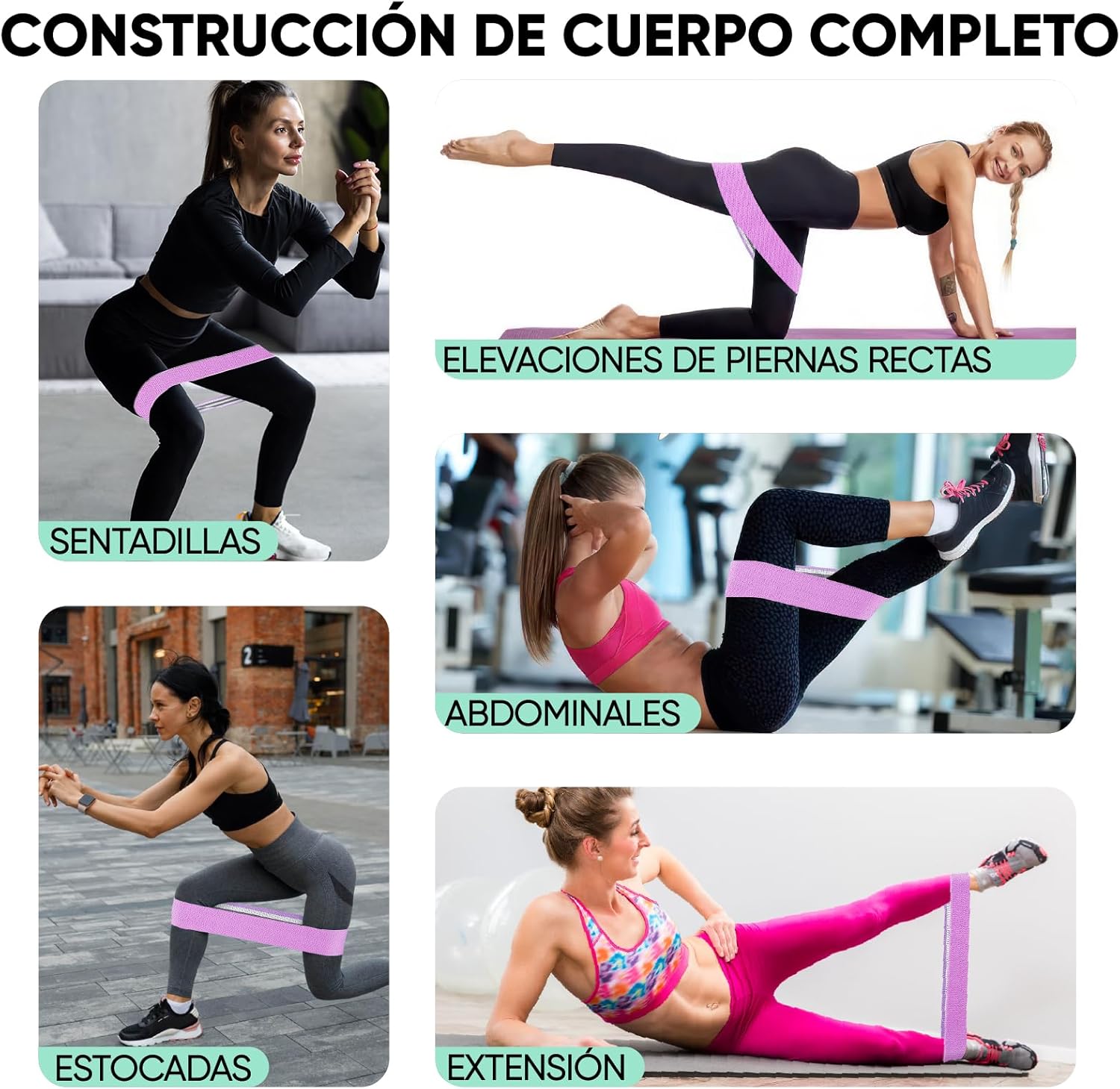 Detalle 2 de Suright Gomas Elasticas Musculacion 3 Niveles 🏋