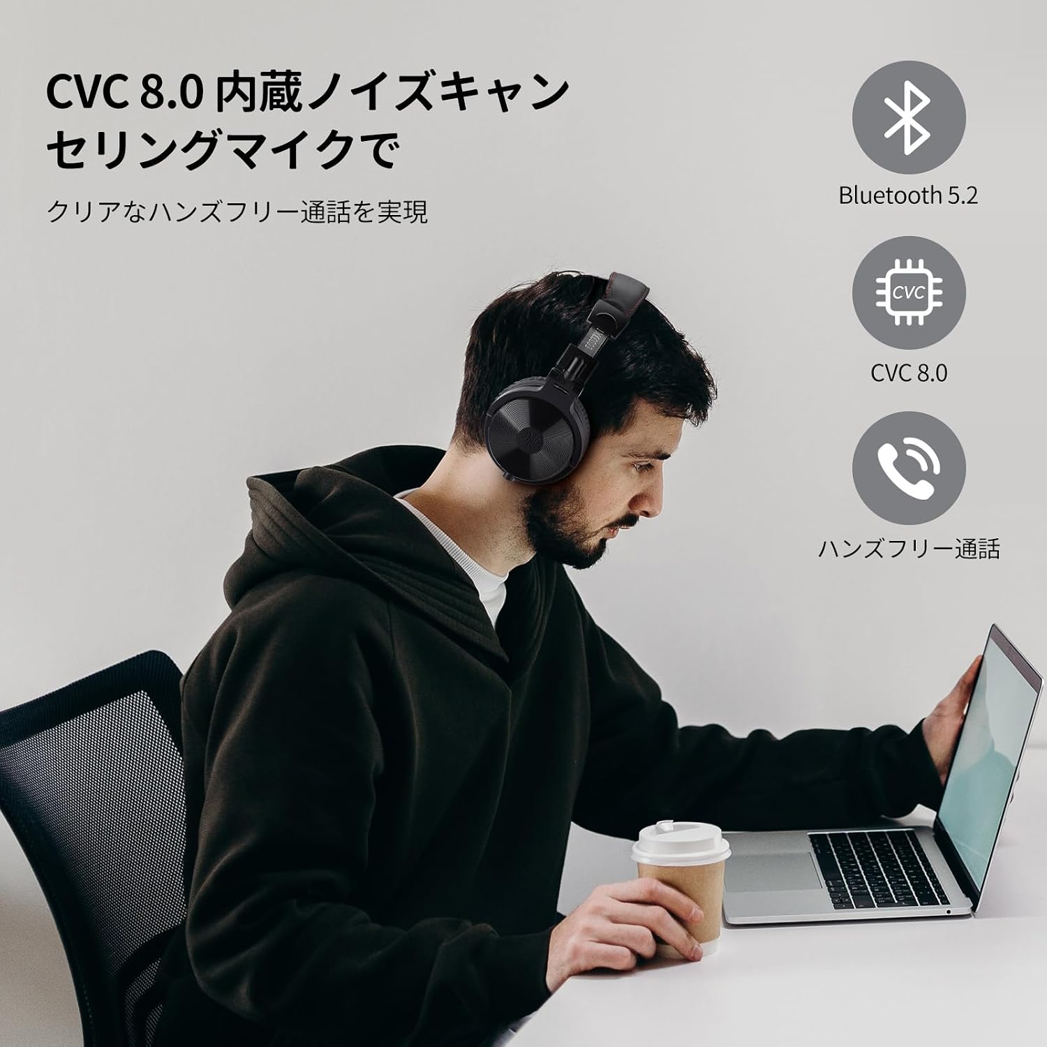 Detalle de OneOdio ProC ワイヤレスヘッドホン、最大110時間再生・50mmドライバー・有線対応