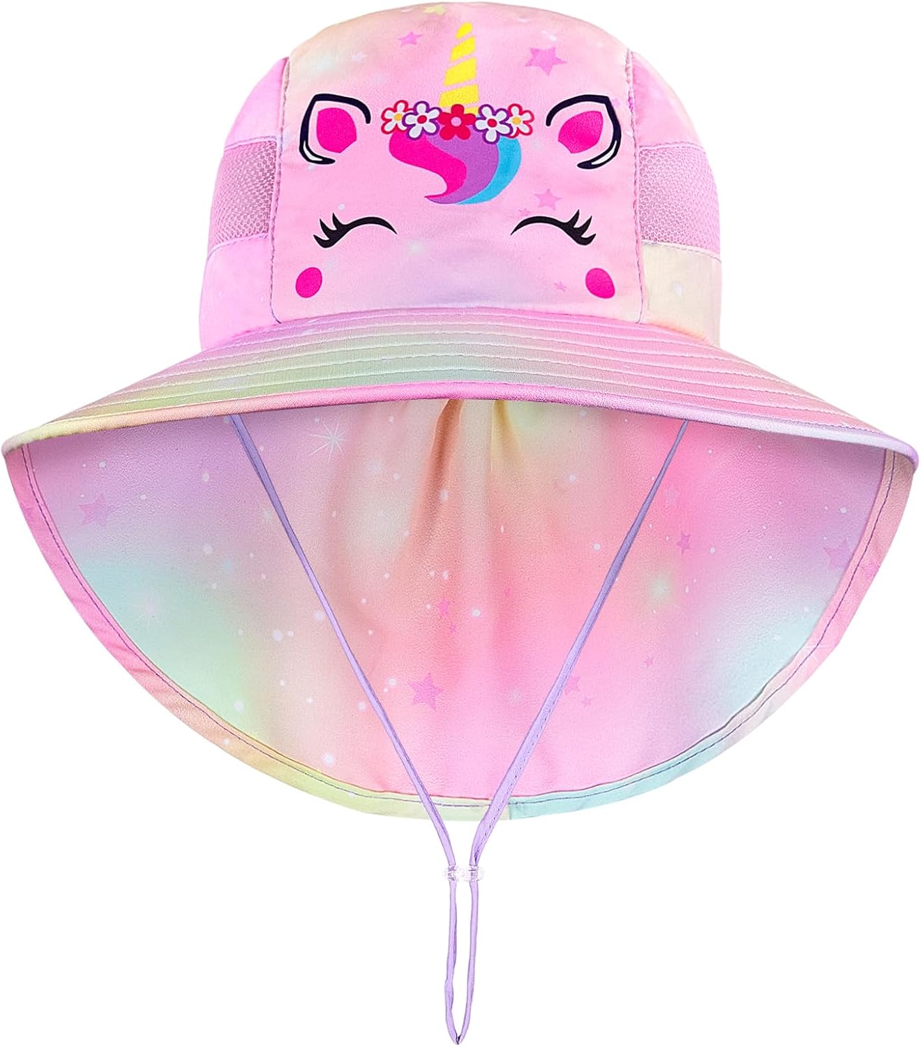 Thumbnail 1 de MHJY Kids UV Protection Unicorn Sun Hat (2–9 years) with Wide Brim, Neck Flap & Adjustable Fit