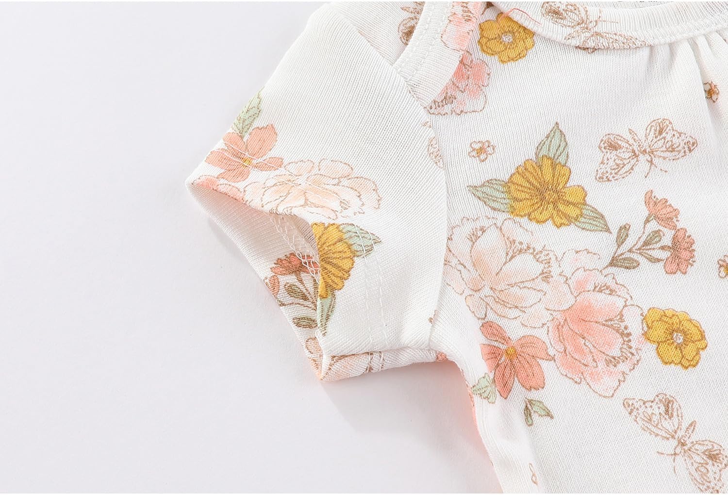 Detalle de MAMIMAKA Newborn cotton short-sleeve bodysuits 5-pack