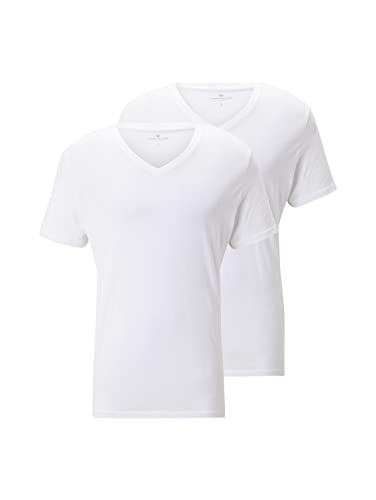Thumbnail 8 de TOM TAILOR Herren T-Shirt Doppelpack Rundhalsausschnitt, Weiß, XX-Large