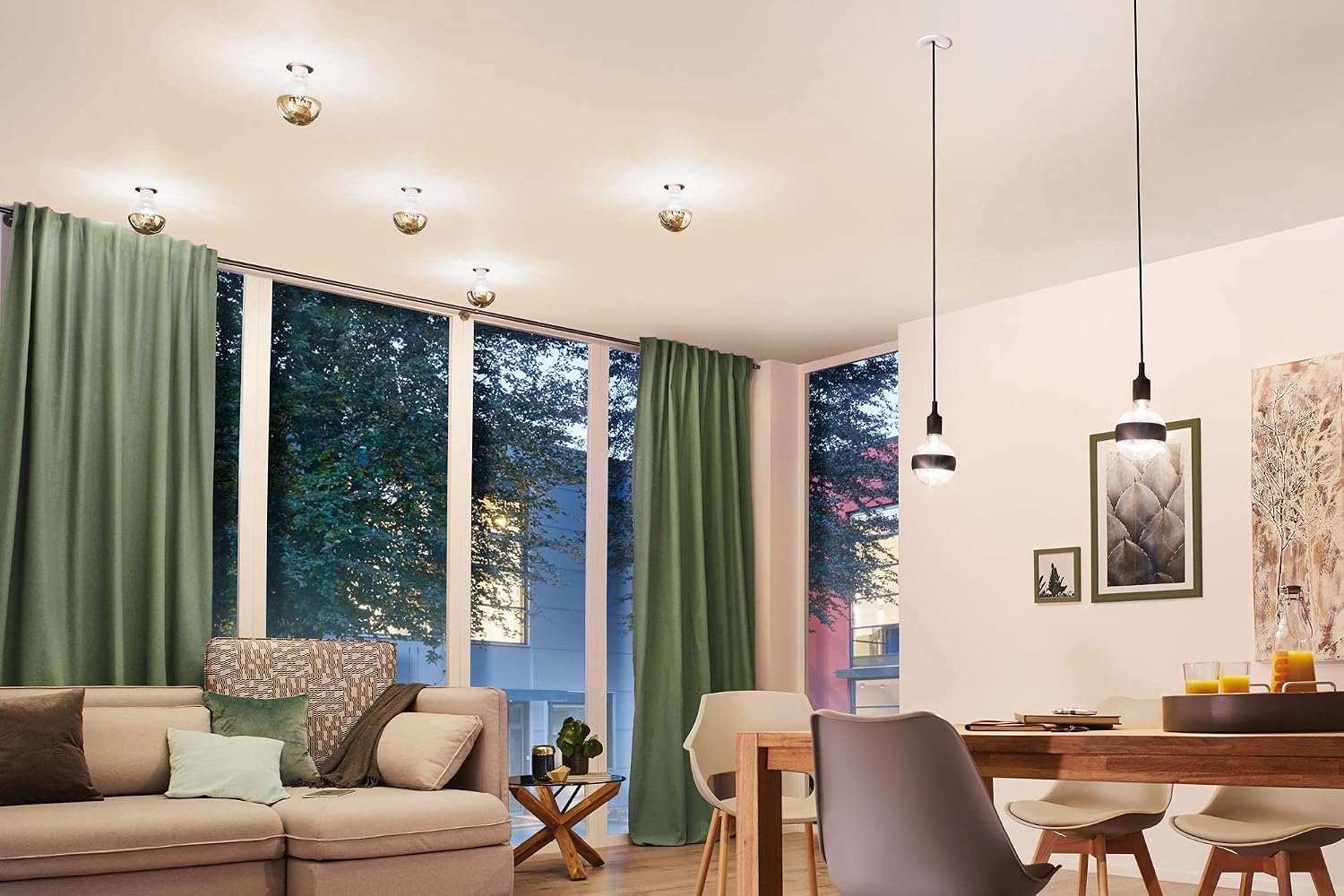 Detalle de Paulmann 28682 żarówka LED G125 E27 z lustrzanym pierścieniem, 2700 K