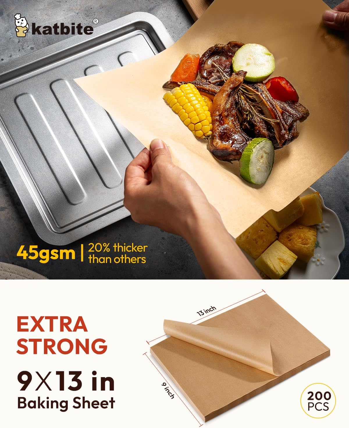 Detalle 2 de Katbite Parchment Paper Sheets 9 x 13 in