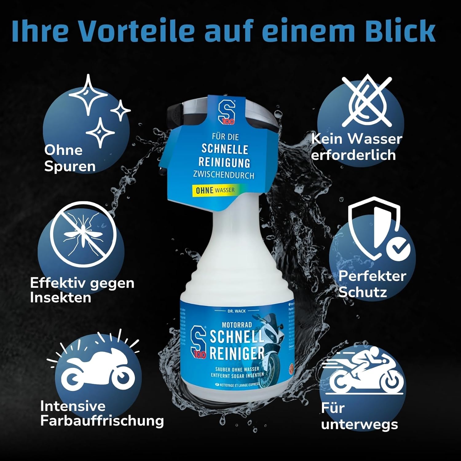 Thumbnail 4 de DR. WACK S100 Motorrad Schnellreiniger 500 ml – schnelle Reinigung ohne Wasser