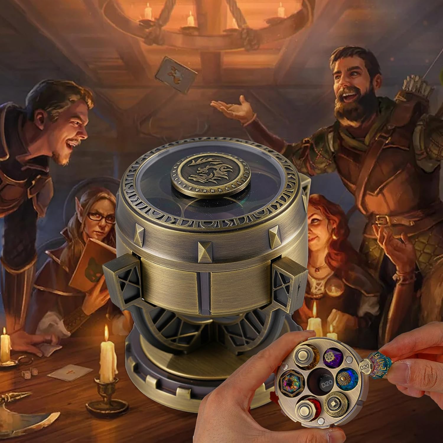 Thumbnail 6 de 2026 DND Dice Set Alchemist’s Metallic Elixir 7-Piece Metal & Resin Dice Collection (Bronze)