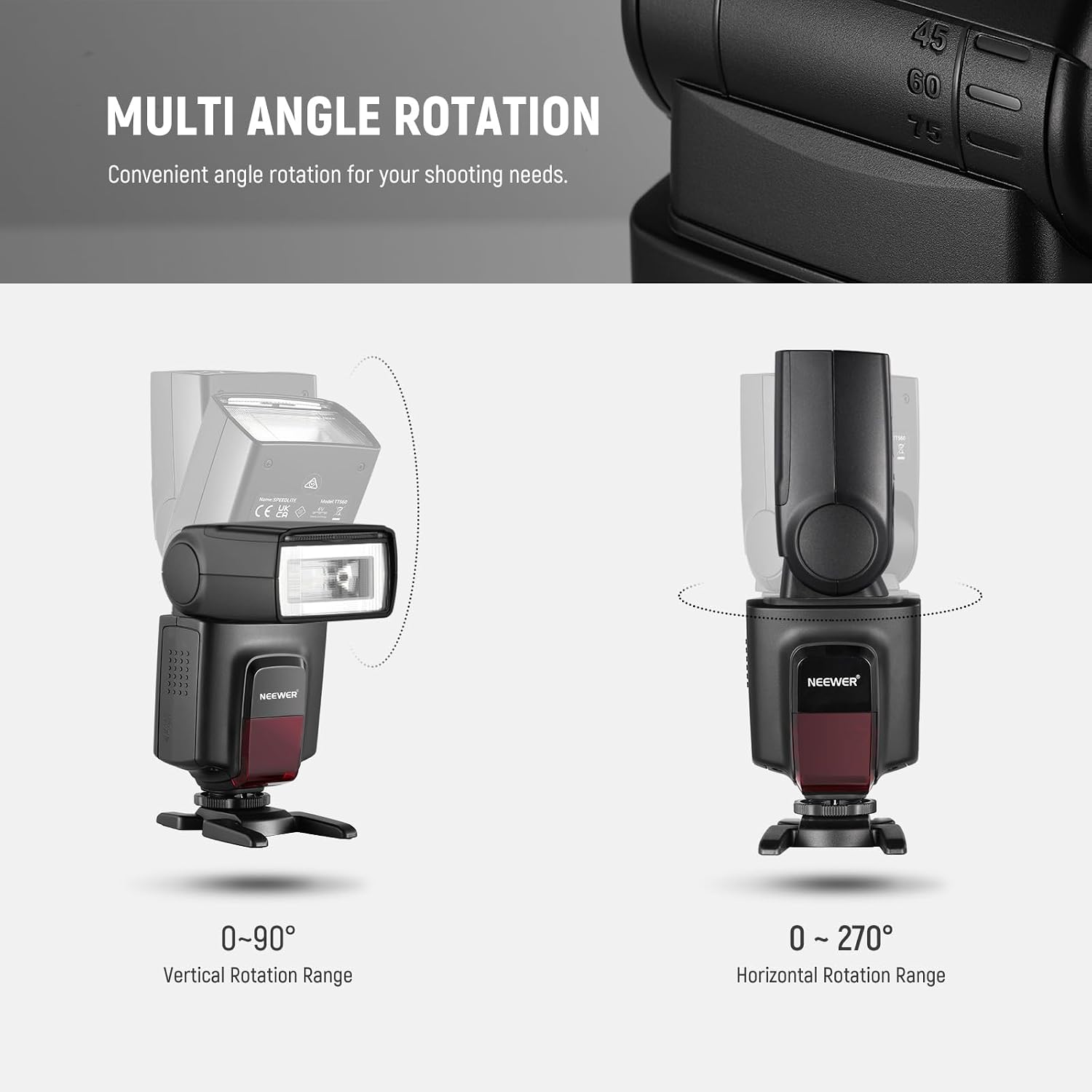 Detalle de NEEWER TT560 Flash Speedlite for Canon, Nikon, Sony and more