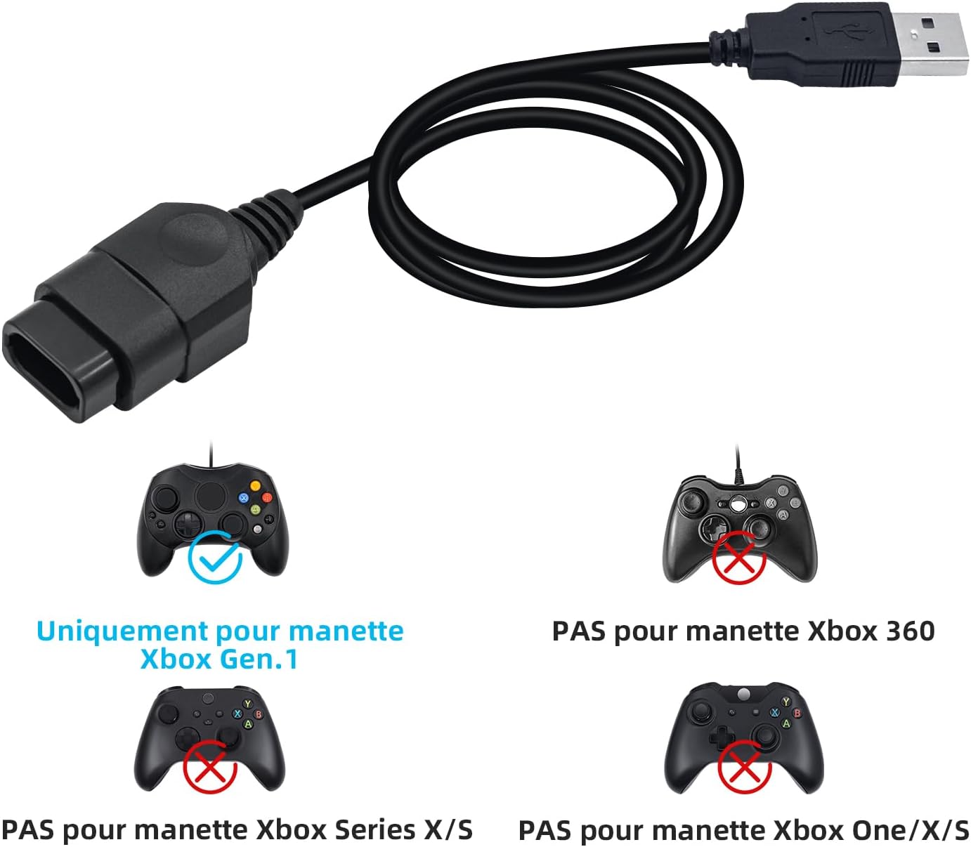 Detalle 2 de Mcbazel adaptateur manette Xbox 0,7 m