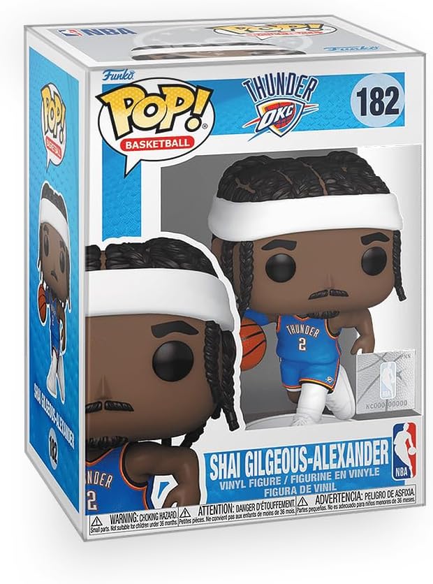 Detalle de Epic Collectibles Shai Gilgeous Alexander ビニールフィギュア 青い代替ユニフォーム・プロテクター付き
