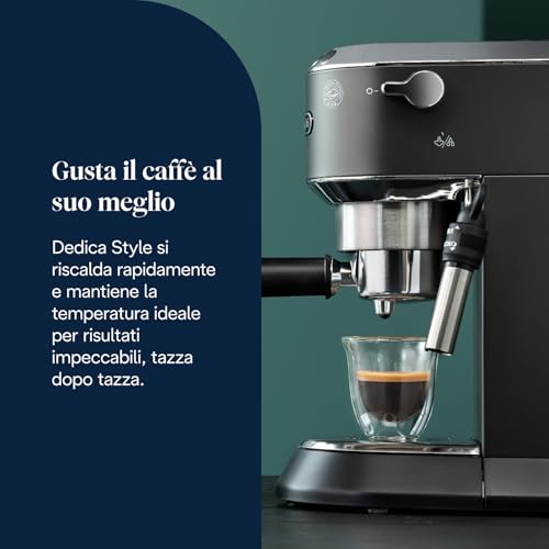 Detalle de De’Longhi Dedica Style EC685.BK: espresso a pompa compatto e versatile