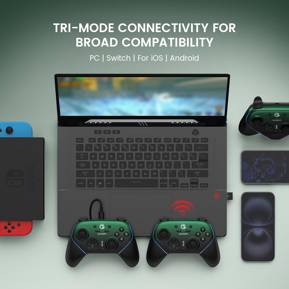 Detalle de GameSir Super Nova Wireless Gaming Controller: Hall Effect Sticks, Tri-Mode Dual-Platform Wireless