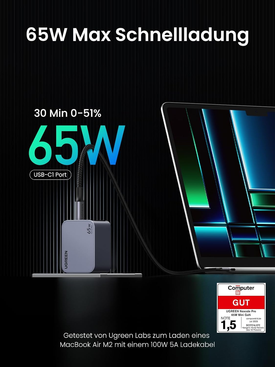 Detalle 2 de UGREEN Nexode Pro USB C Ladegerät 65 W