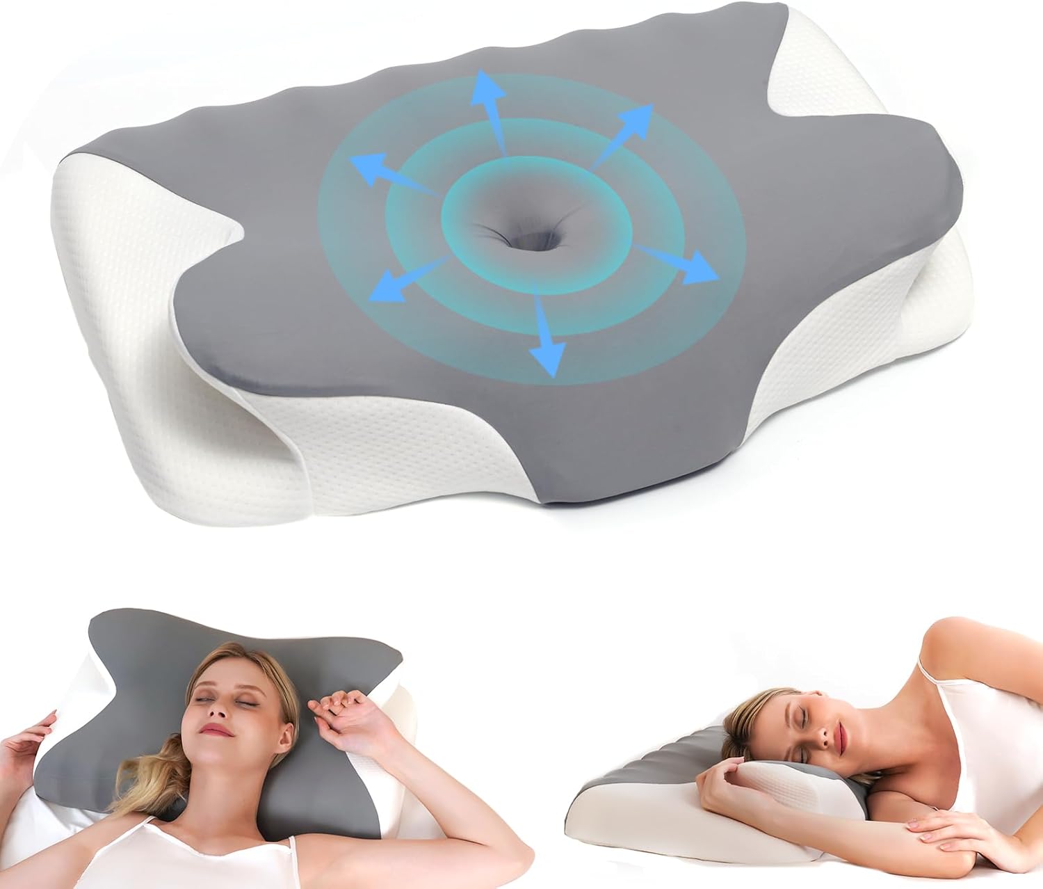 Detalle de vicihoho Almohada Cervical 60 x 41 x 9/12 cm
