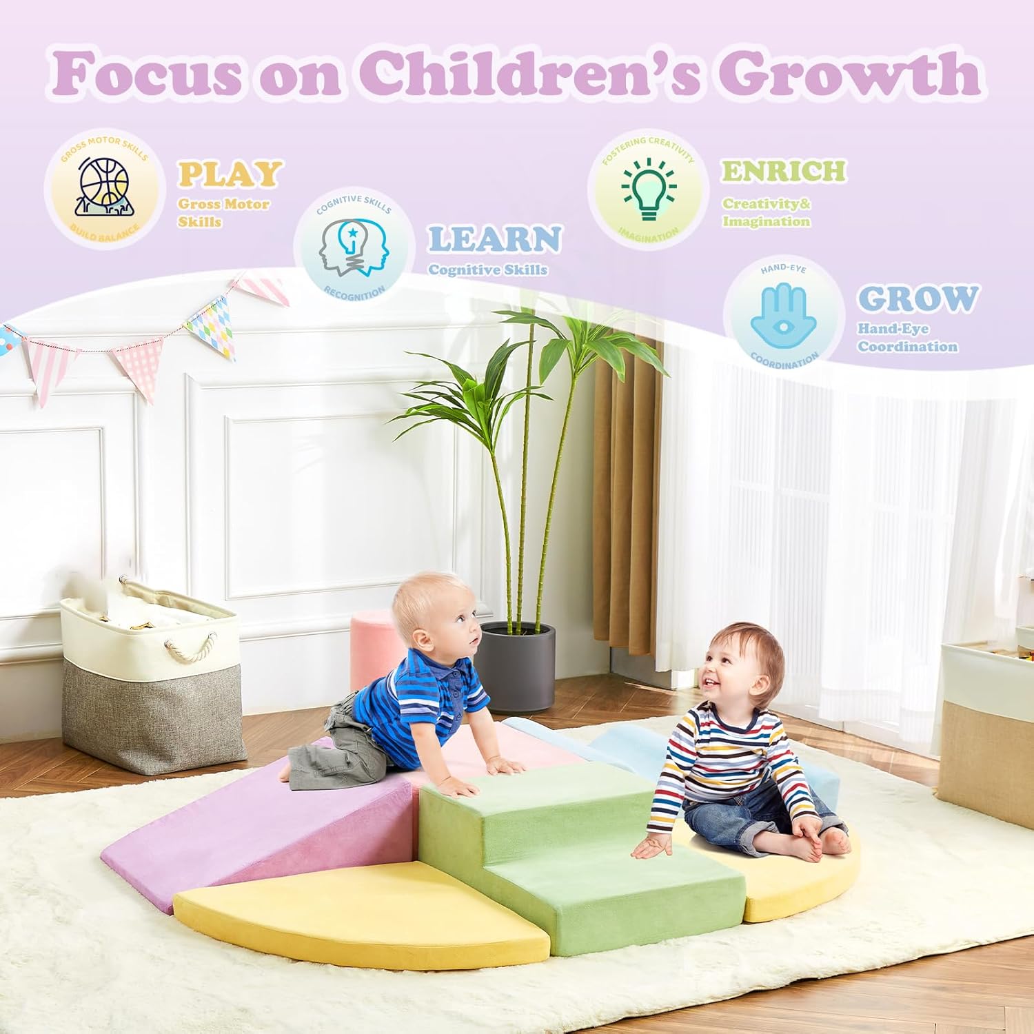 Thumbnail 3 de QUCHI 7-Piece Climbing Blocks for Toddlers