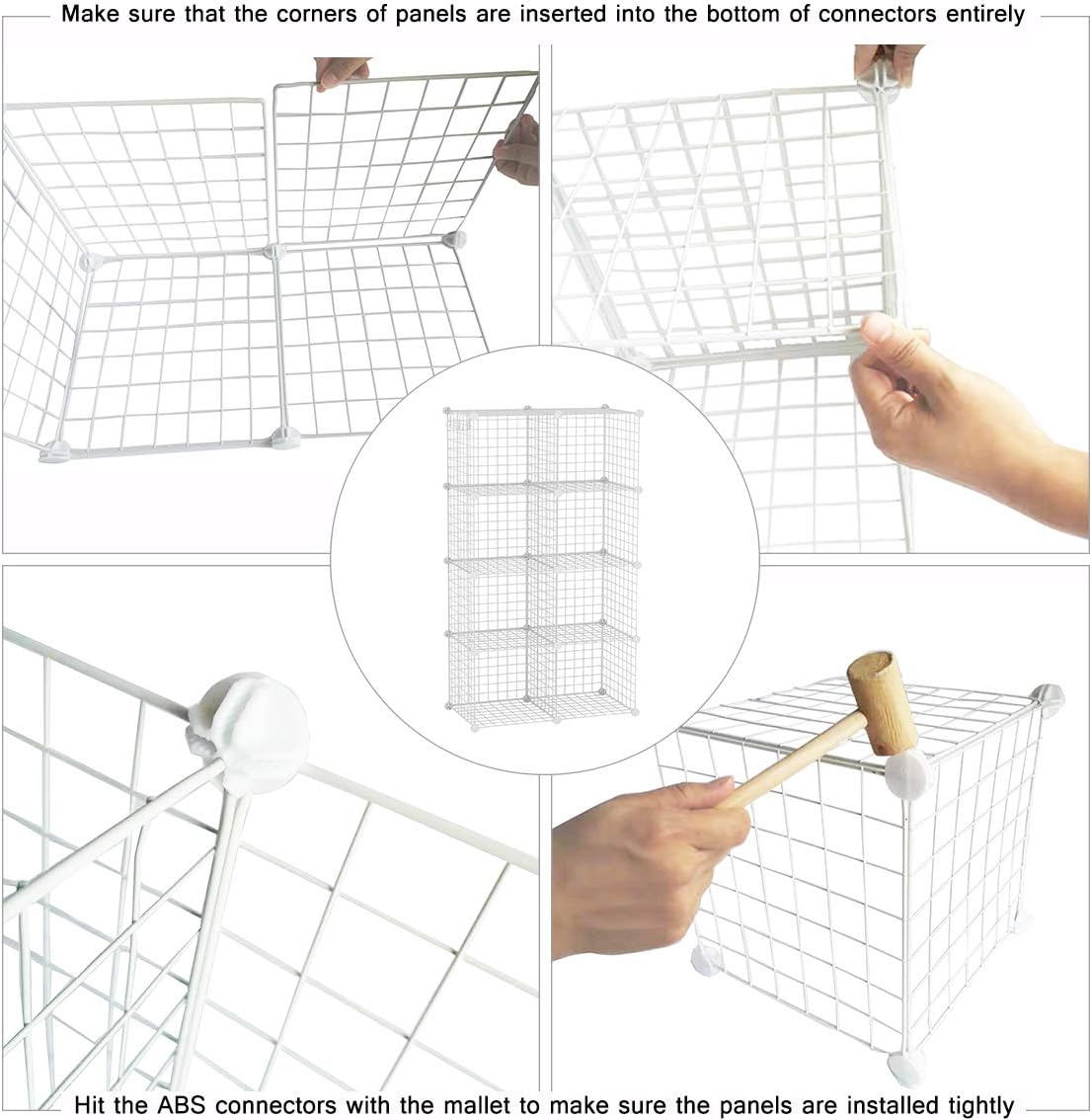 Thumbnail 6 de C&AHOME TWJ3008A 8-Cube Metal Wire Storage Organizer, White