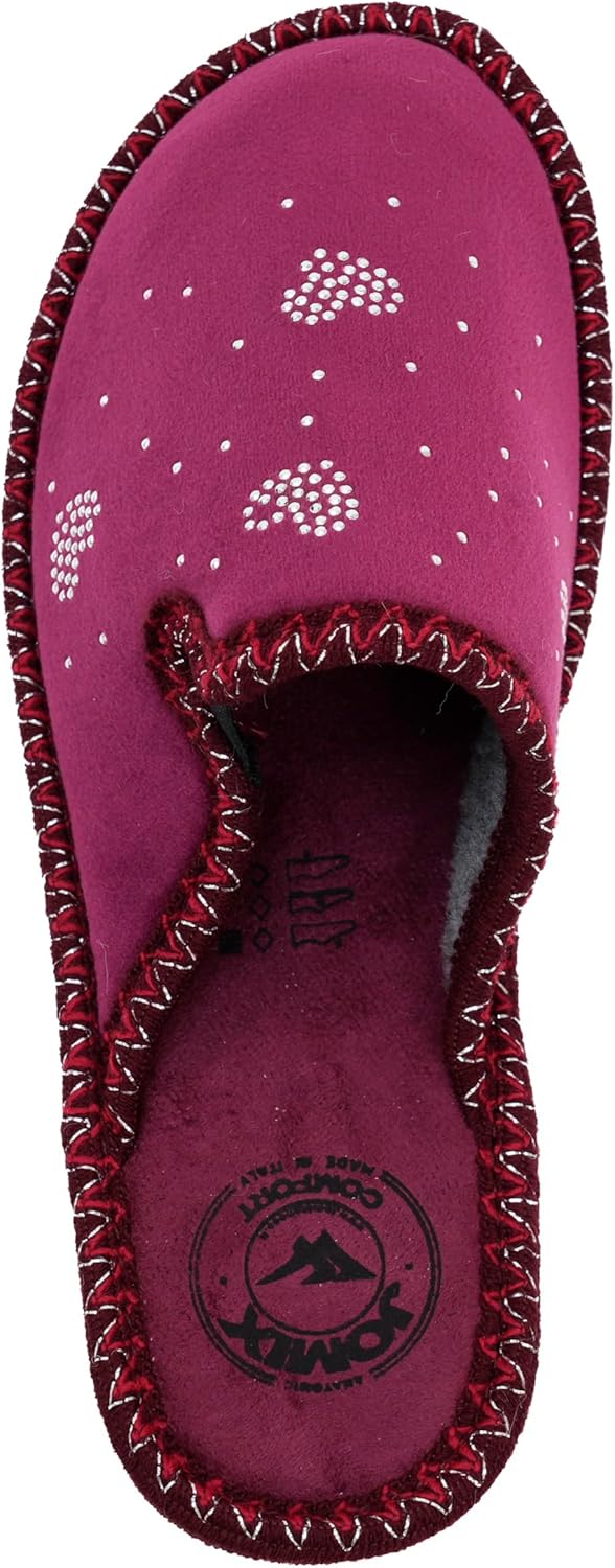 Detalle 2 de JOMIX Chaussons Femme Compensés Hiver – Orthopédiques, Strass, Fabriqués en Italie