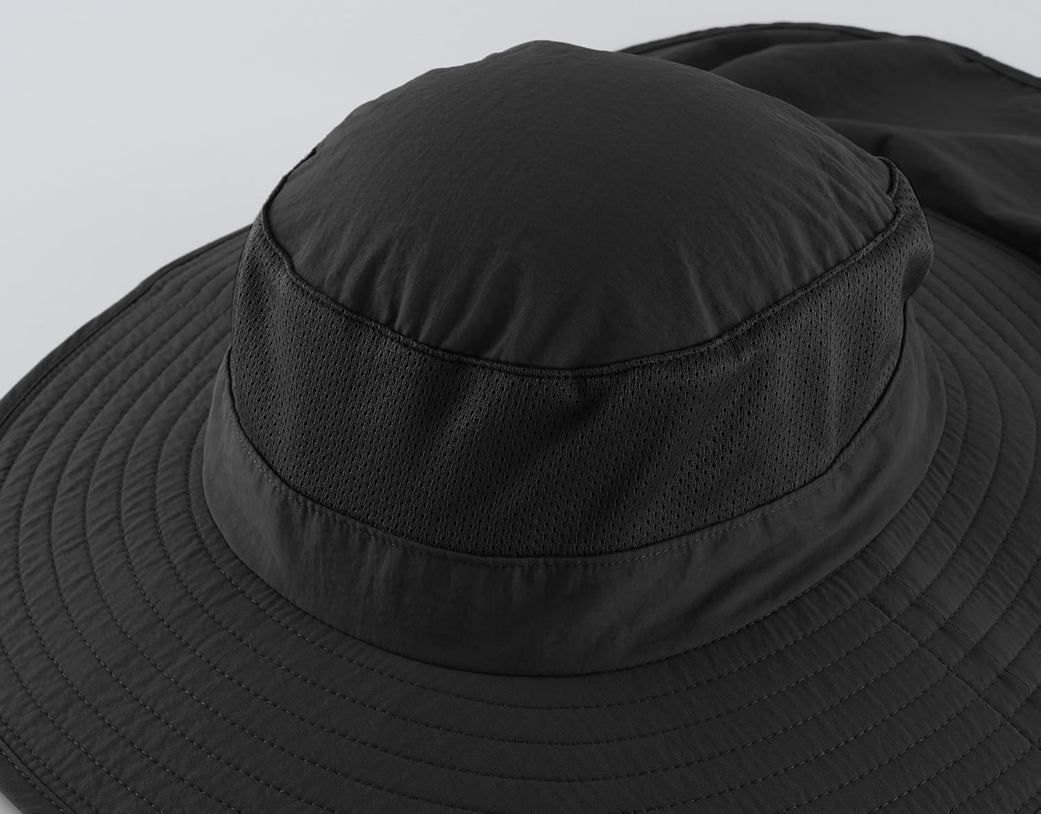 Detalle de Home Prefer Outdoor UPF50+ Mesh Sun Hat with Neck Flap – Wide Brim Fishing Hat for Men and Women