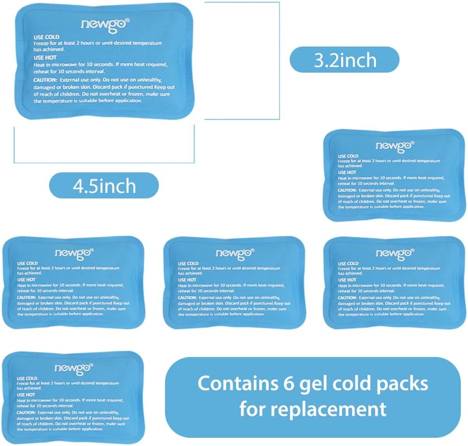 Detalle 2 de NEWGO reusable ice pack set (6 gel packs) for injuries, swelling, headaches and facial pain