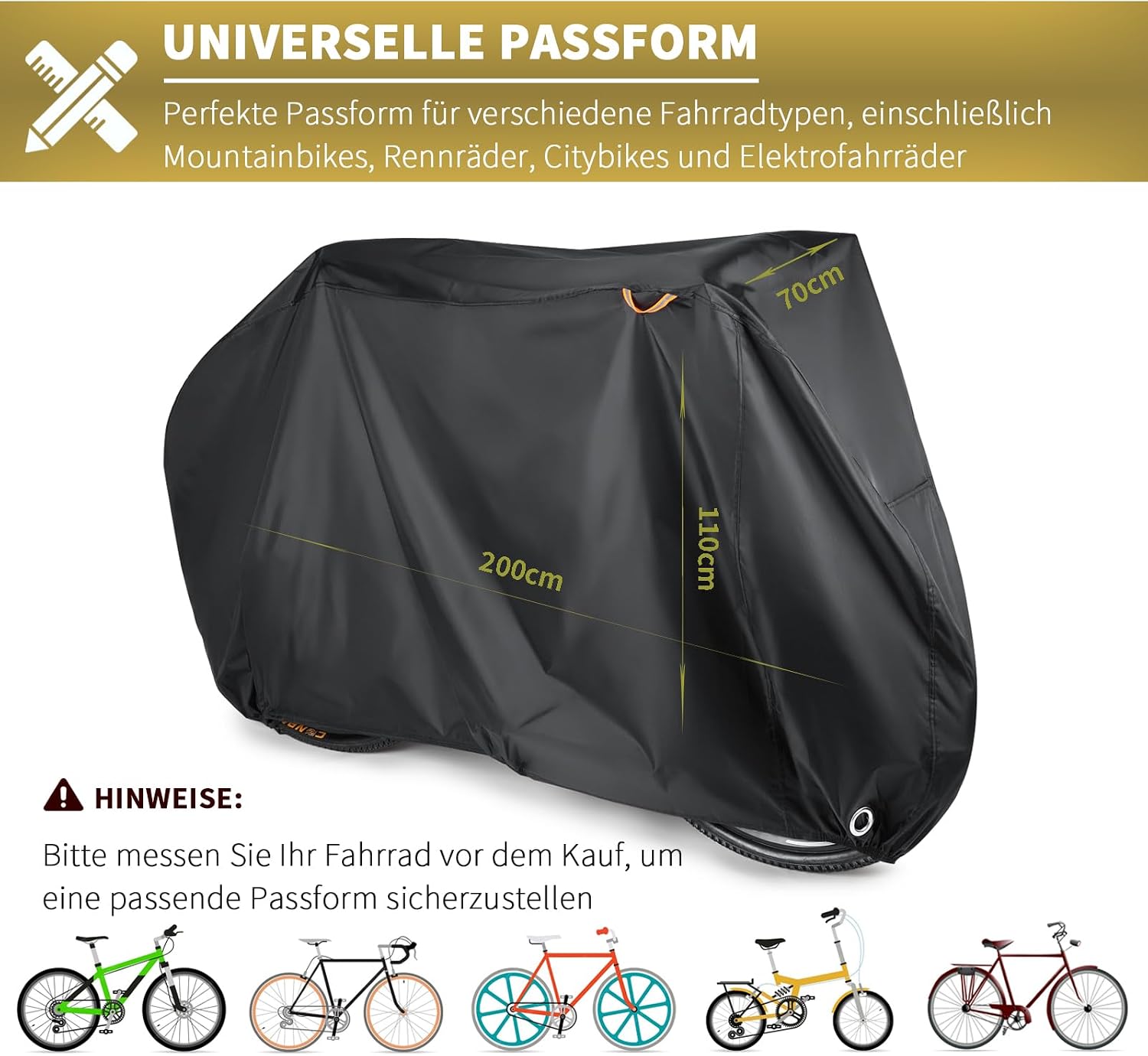 Thumbnail 1 de BEEWAY Fahrradabdeckung 200 x 110 x 70 cm