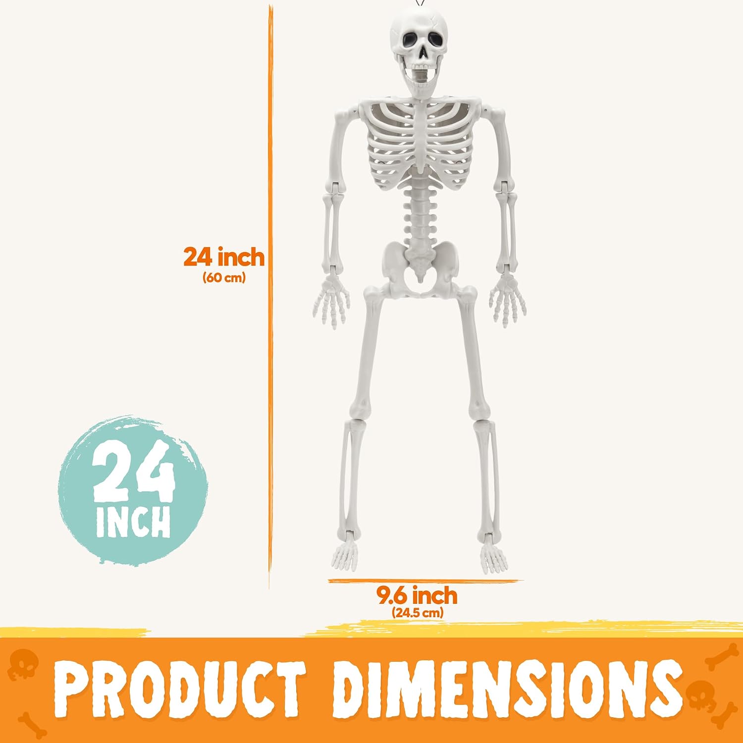 Thumbnail 6 de JOYIN 16418 24-Inch Halloween Skeleton Decorations, 2-Piece Posable Plastic Set