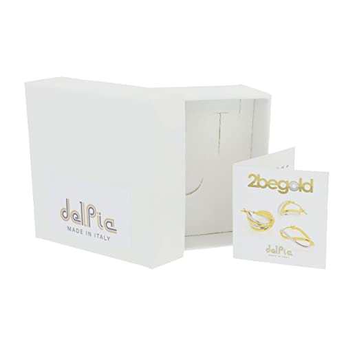 Thumbnail 8 de DelPia Collana Donna 2begold 18kt e Argento Sterling 925 - Modello Paperclip con Cristalli Bianchi, 51 cm