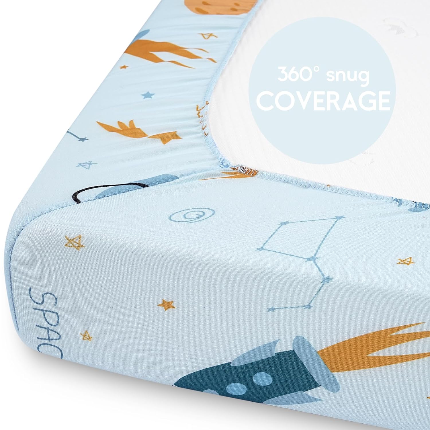 Thumbnail 6 de Yoofoss 2 Pack Baby Spannbettlaken 60x120 cm