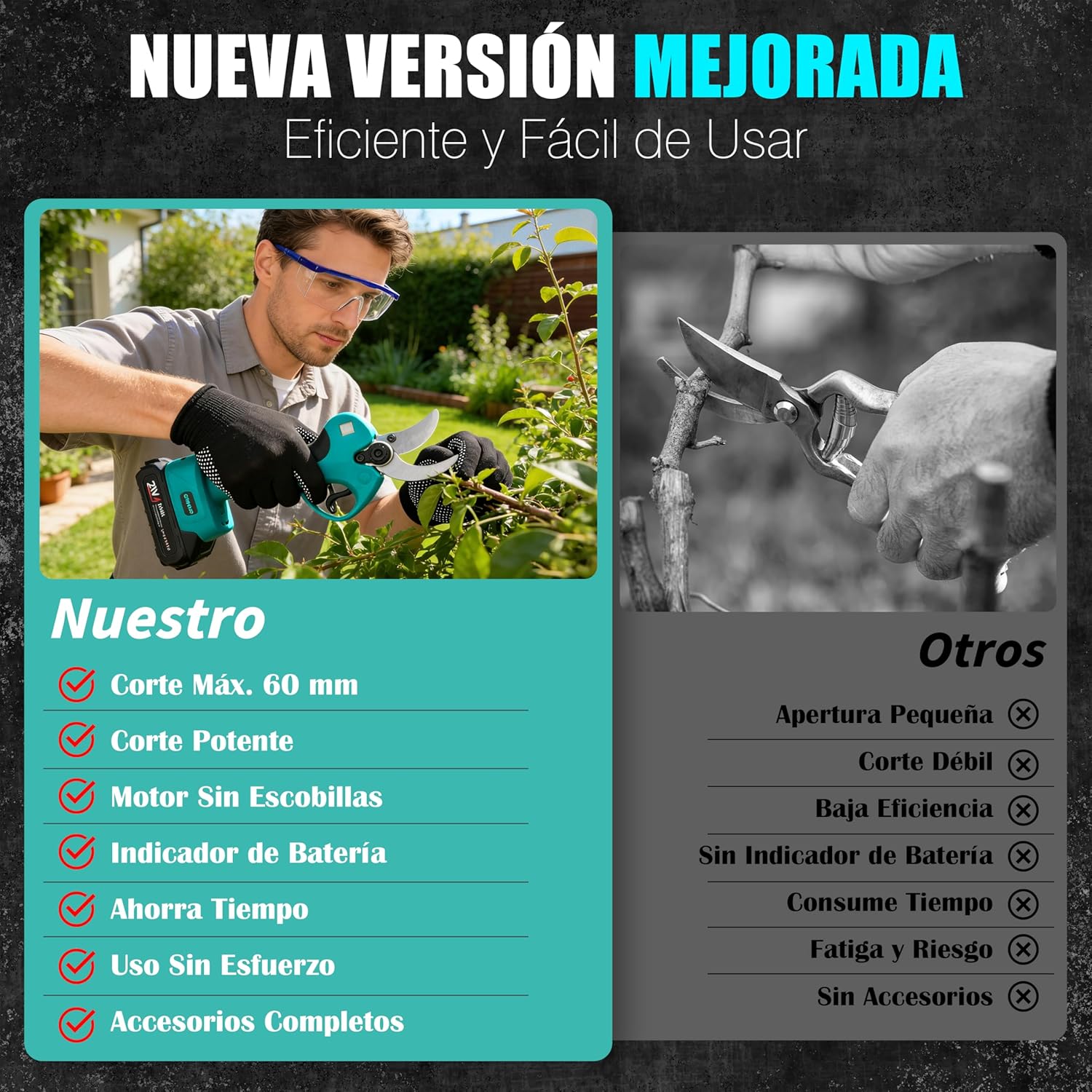 Thumbnail 1 de Cheffery Tijeras de Podar Batería 60 mm