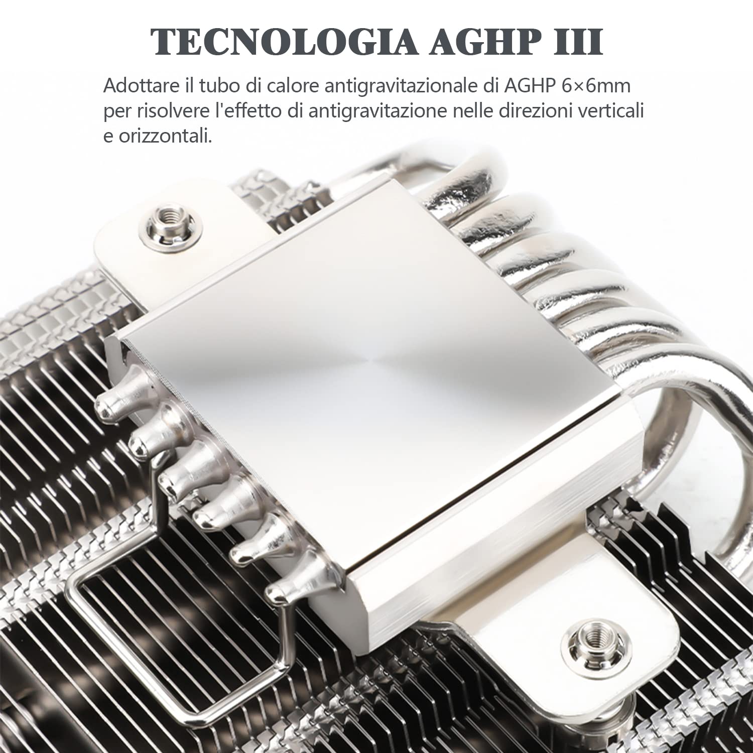 Detalle de Thermalright AXP120-X67 CPU-luchtkoeler met 6 heatpipes en PWM-ventilator