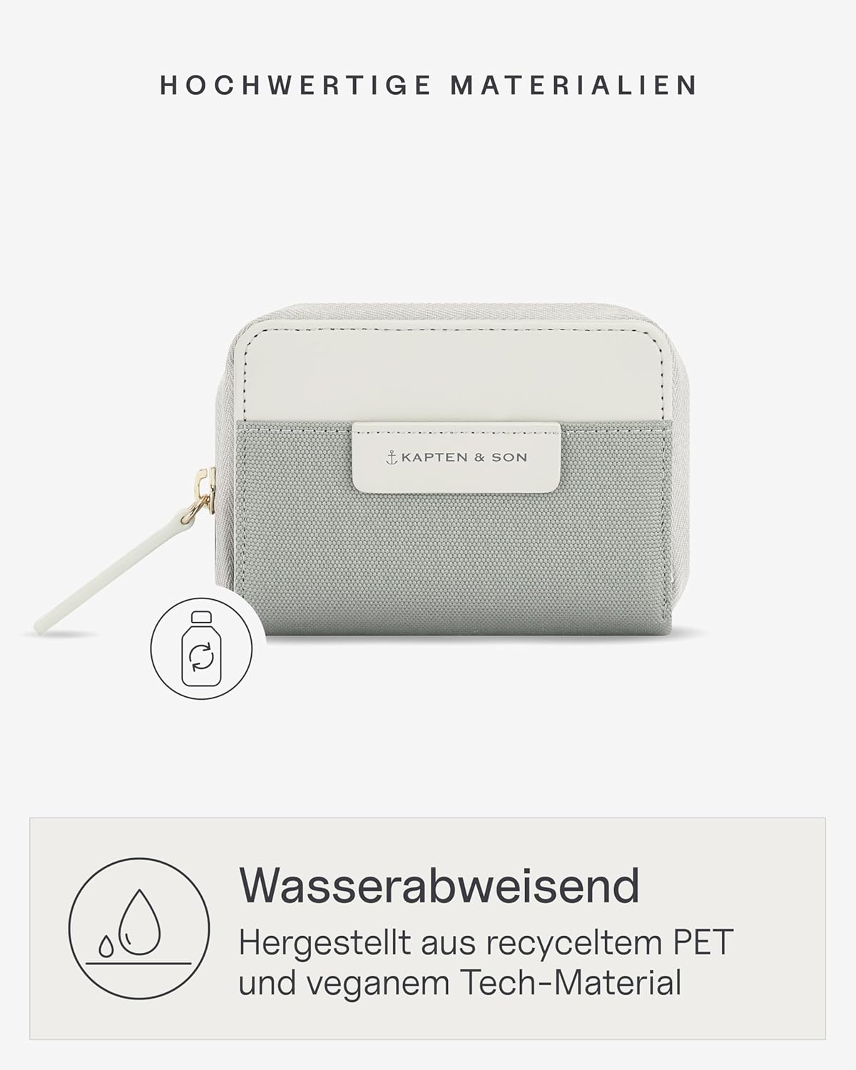 Detalle de Kapten & Son Bergen Pro Geldbörse Damen – Muted Sage, Klein, 8 Kartenfächer
