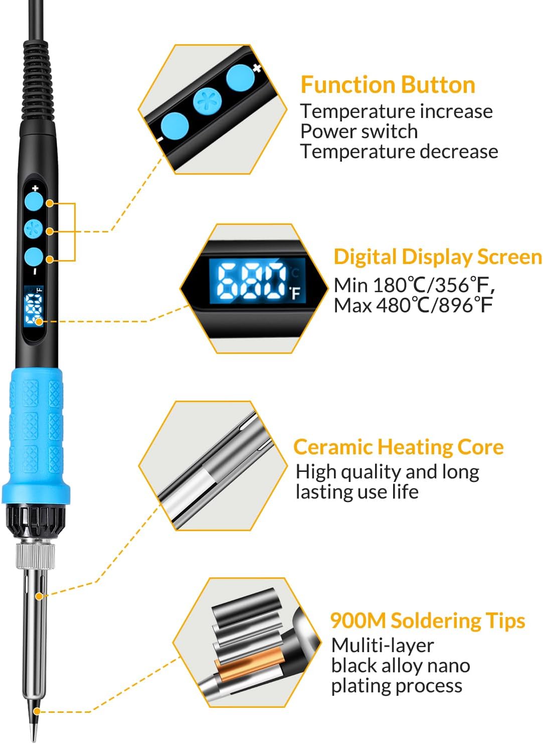 Thumbnail 1 de Soldering Iron Kit with 100W Power and Digital Temperature Control