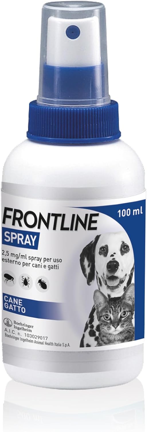 Detalle de FRONTLINE Spray 100 ml: antiparassitario per cani e gatti dalla seconda giorno di vita