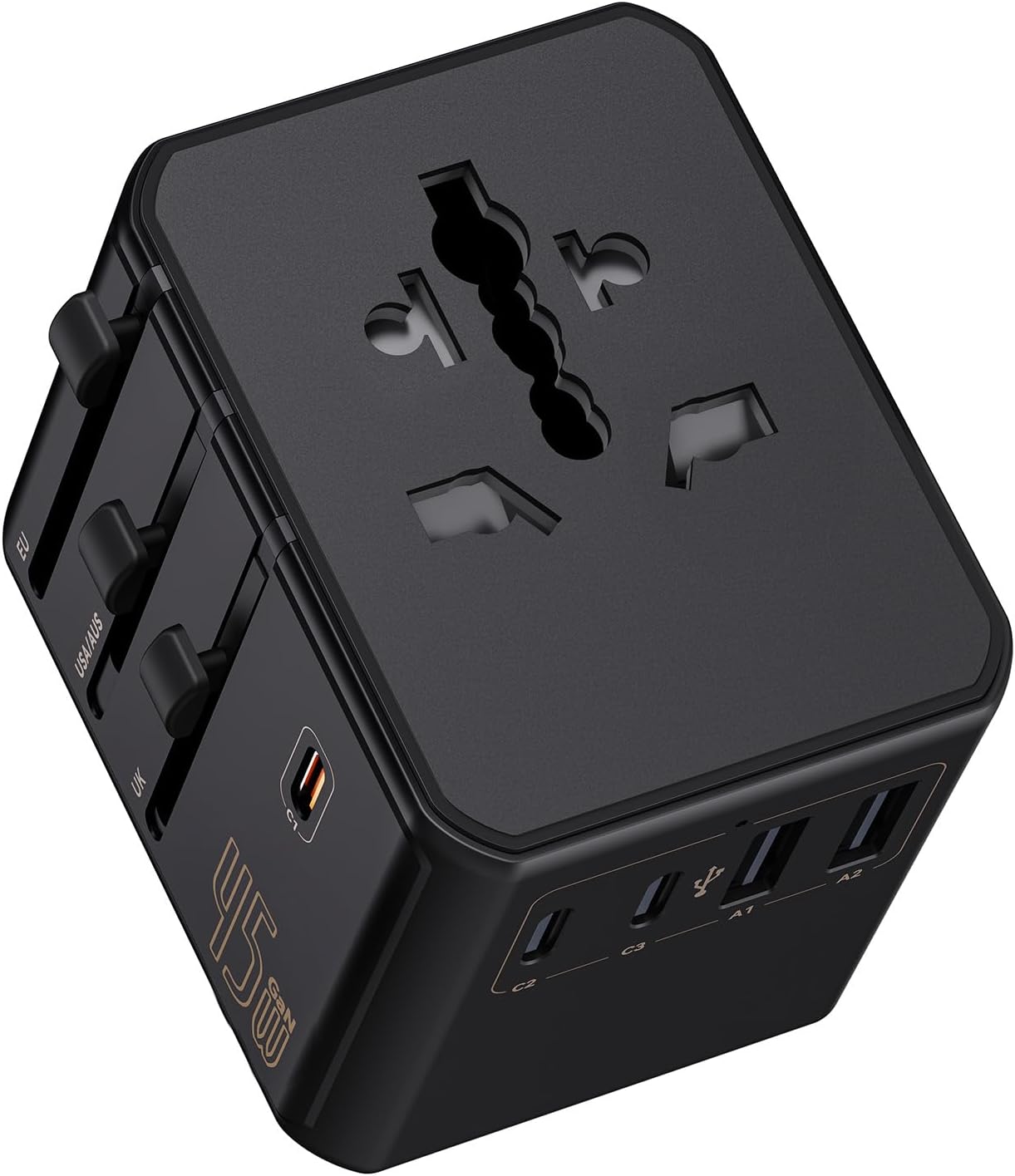 Detalle de Auxmir Universal Travel Adapter: 8-in-1 Power Hub for Global Travel