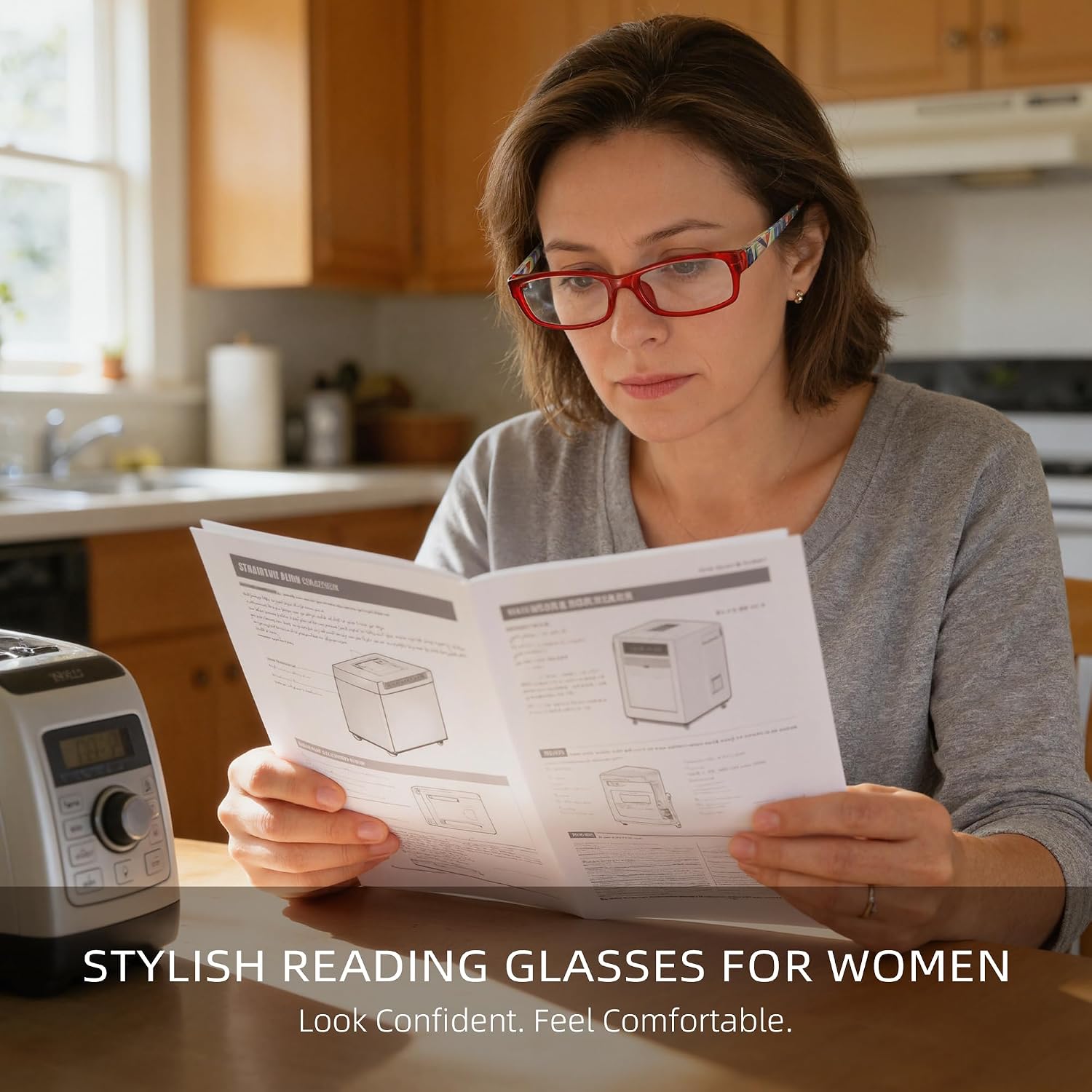 Detalle de kunchu 5Pack Reading Glasses for Women — Blue Light Blocking, Spring Hinge, Anti-Glare UV Readers