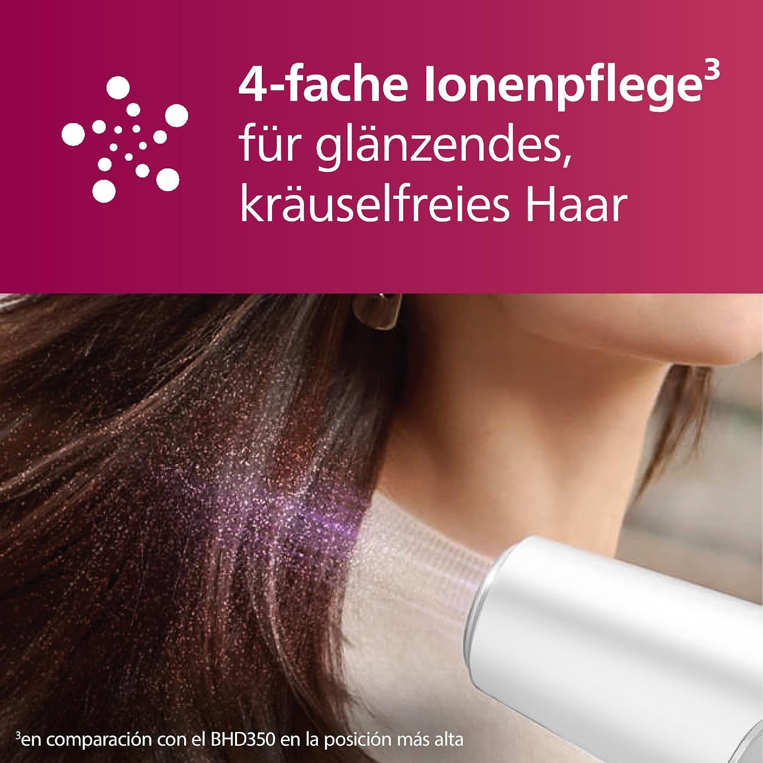 Detalle 2 de Philips Haartrockner 5000 Series BHD500/20 (ThermoShield, Ionenfunktion) mit Stylingdüse & Volumendiffusor, 2.100 W