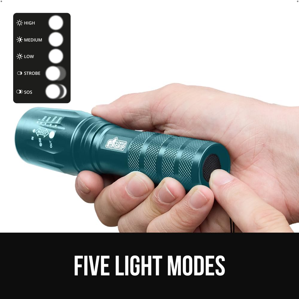 Detalle 2 de GORILLA GRIP 840316701945 LED Tactical Flashlight, 345 Lumens, 5 Modes