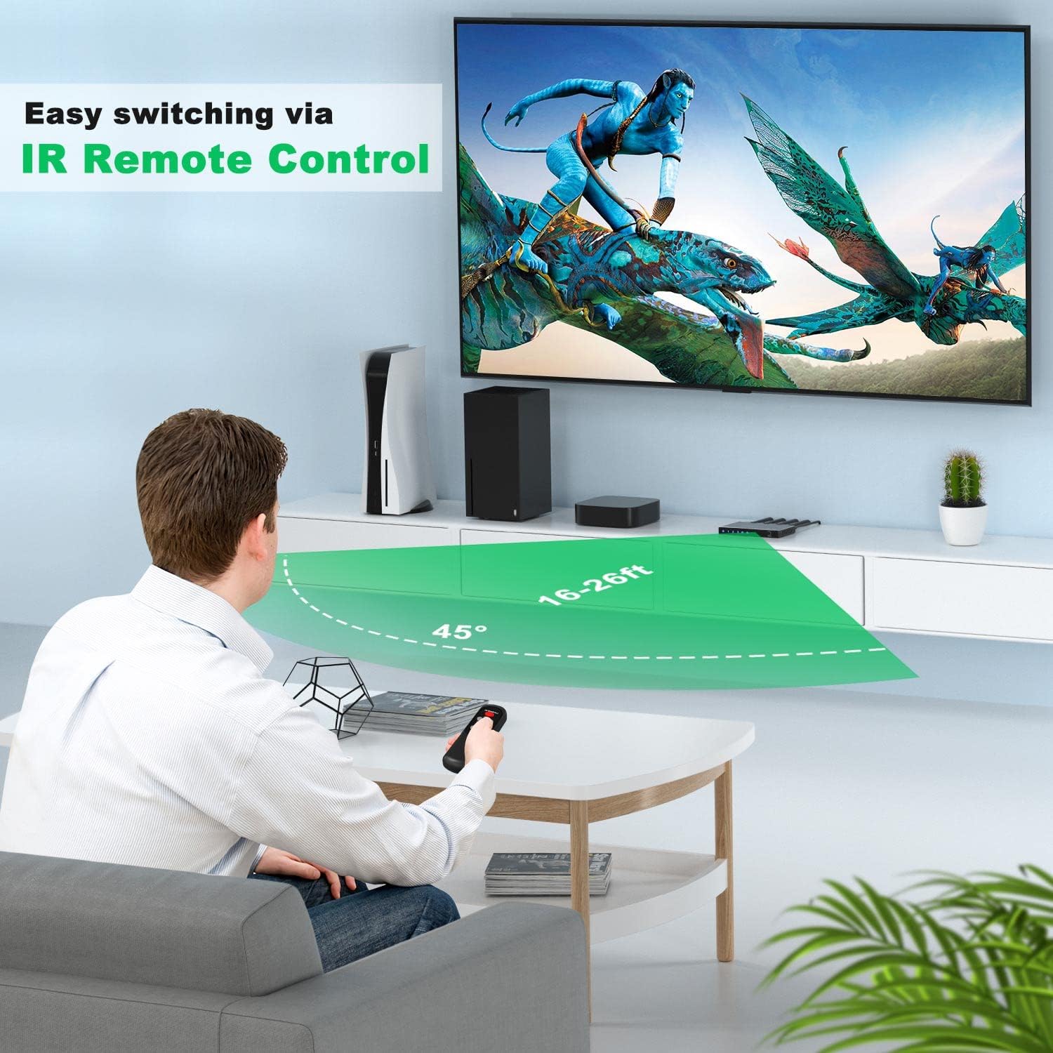 Thumbnail 2 de Switch HDMI 2.1 8K 60 Hz AVIDGRAM 3 entrées vers 1 sortie avec télécommande IR