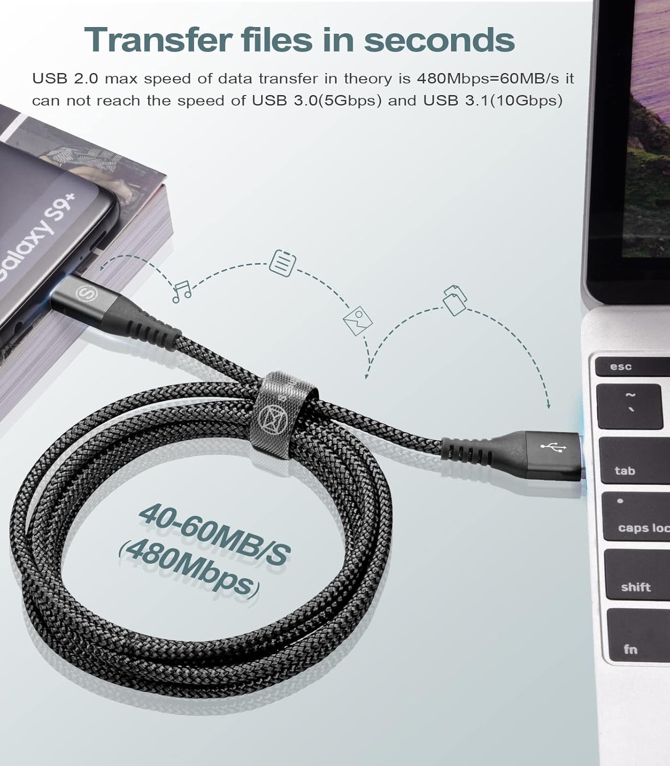 Detalle de 2Pack 2M USB-C Charger Cables – Ultra‑Fast Power & Data for a Wide Range of Phones