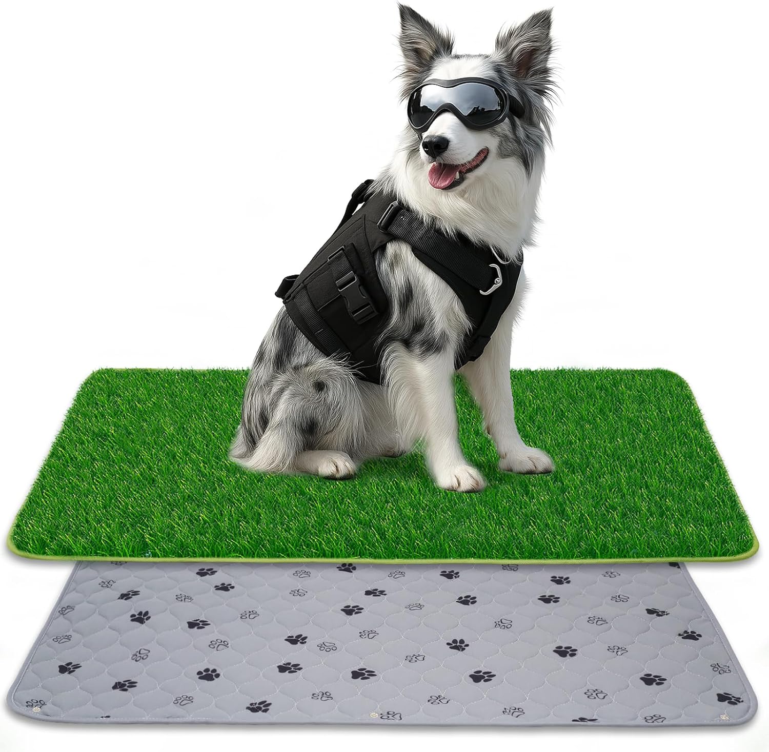 Detalle de SSRRIVER 80×130 cm Hundeklo aus Kunstrasen – Ersatzrasen & Trainingsmatte für Balkon und Wohnung