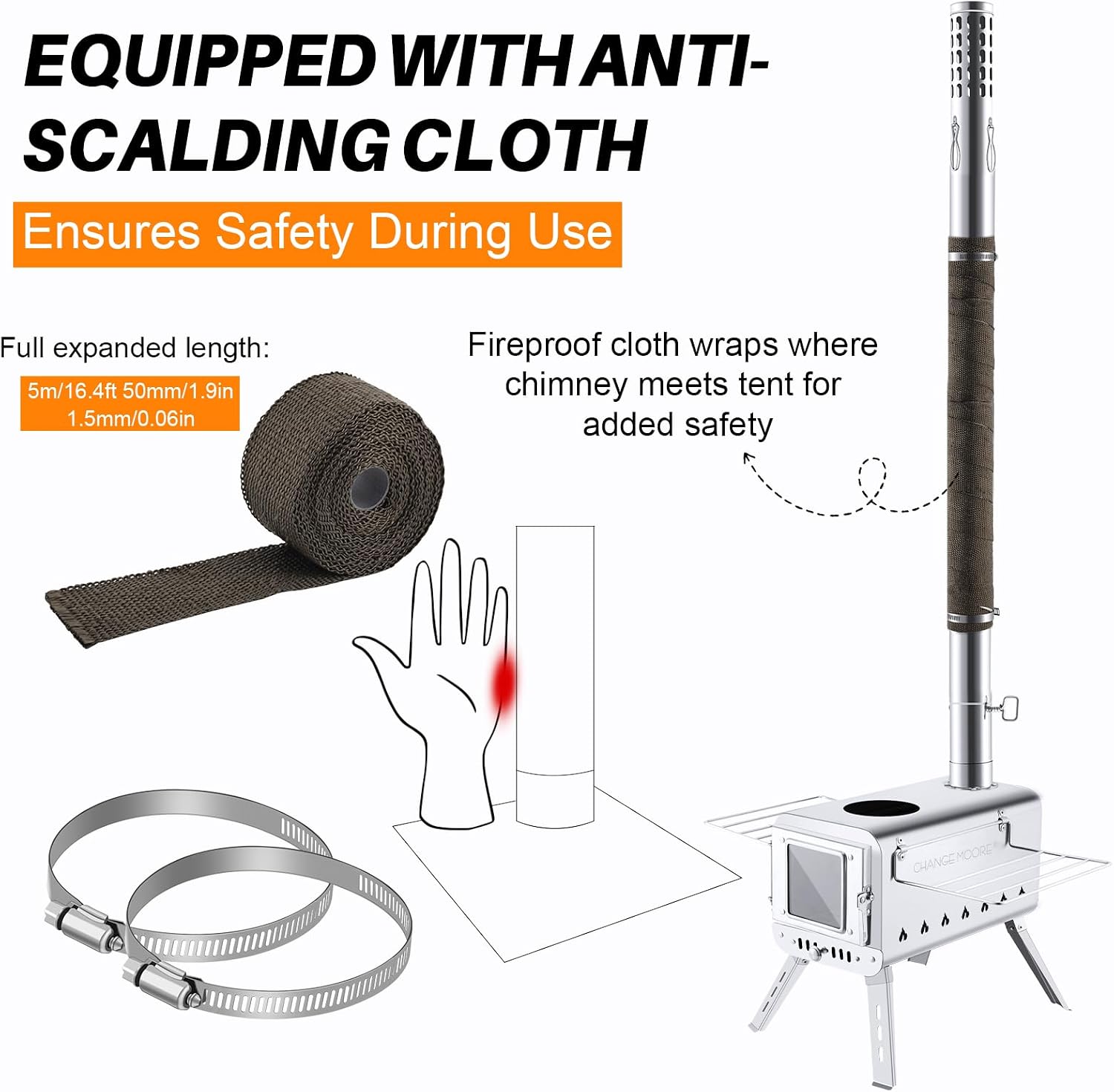 Thumbnail 2 de Change Moore Medium Tent Stove 2.0 with Schott glass and secondary combustion